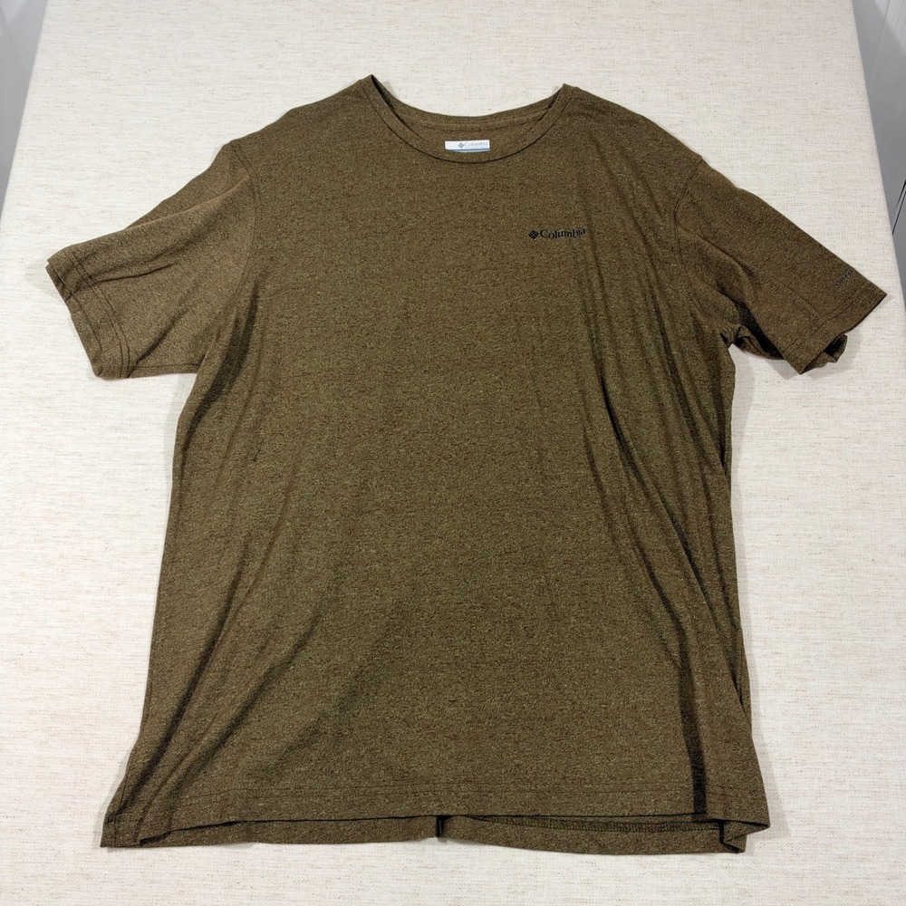 Columbia T-Shirt Mens XL Green Brown Short Sleeve Omni-Wick AM2370